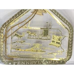 Pennsylvania State Landmarks Solid Brass Nation's Treasures Christmas Ornament